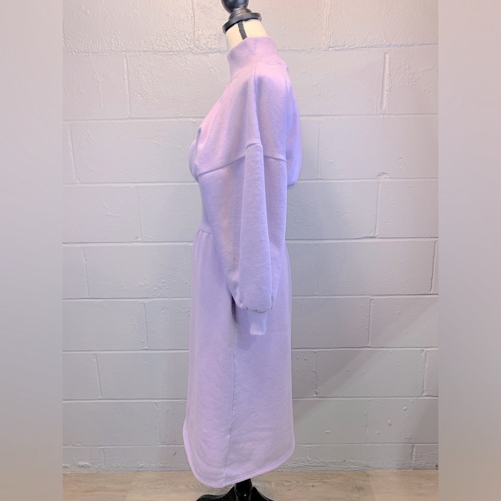 Zara Lavender/Lilac Plush Midi Cotton Dress Women's Size‎ Medium - Picture 4 of 7
